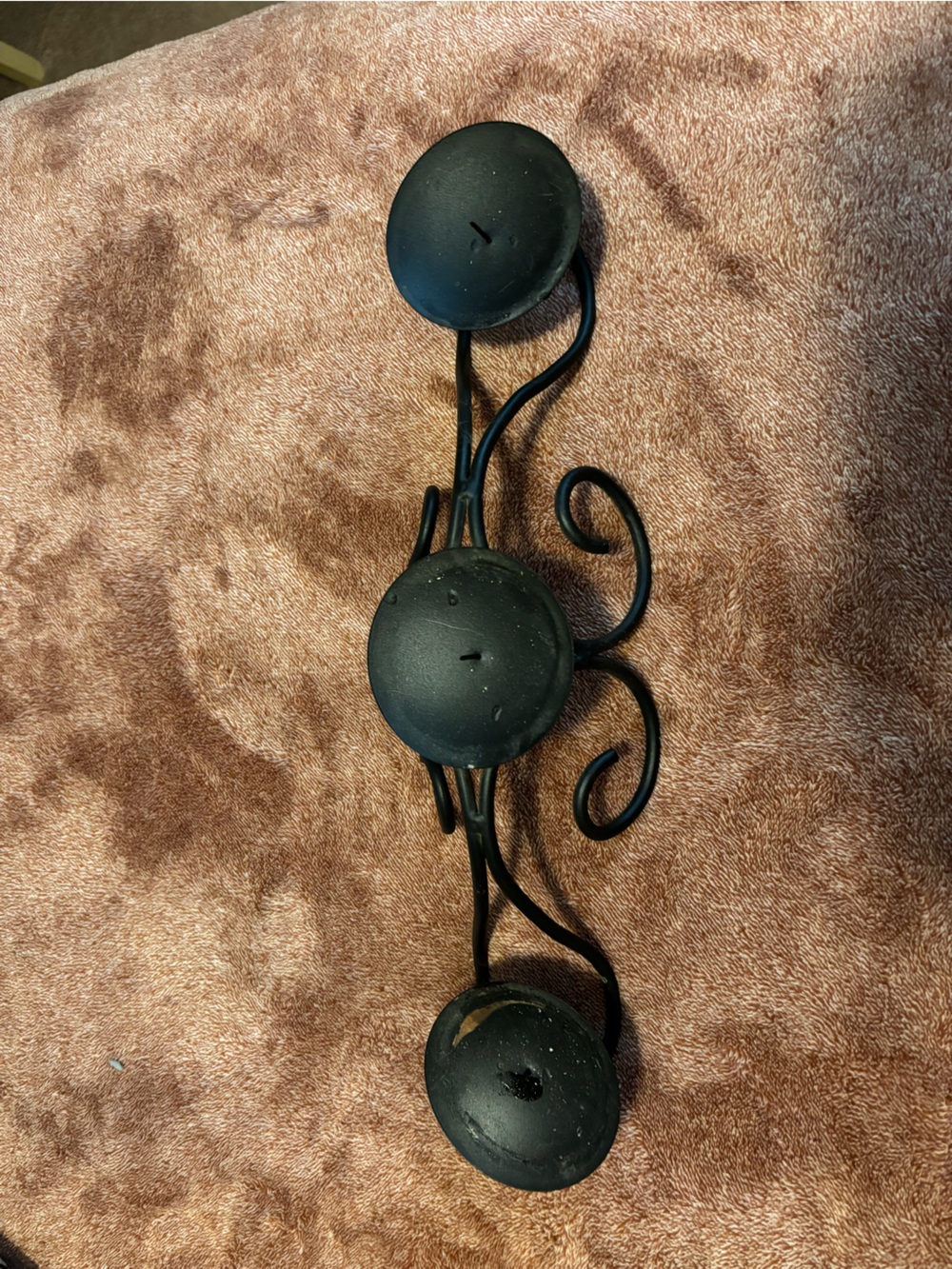 Black Metal Triple Candle Holder